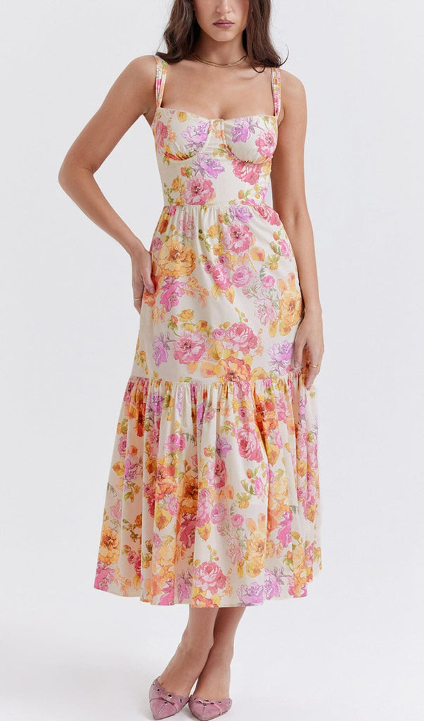 IVORY FLORAL MIDI SUNDRESS styleofcb 