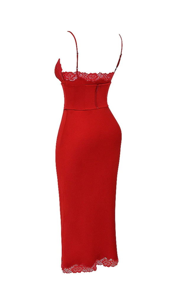 RED ROSE SATIN SLIP DRESS styleofcb 