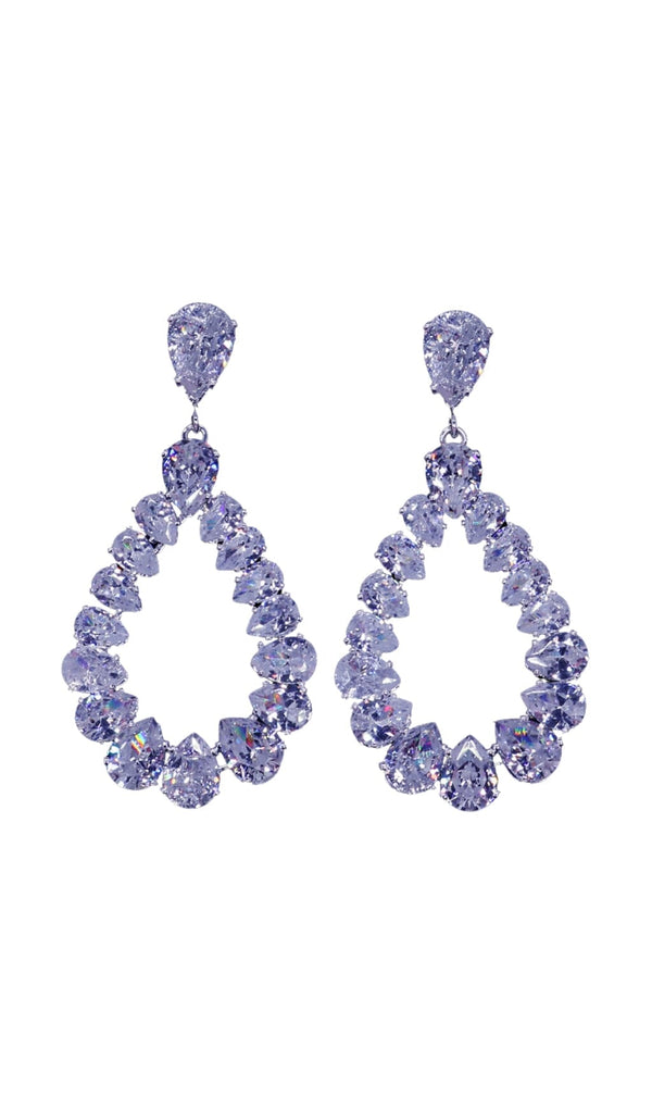 SILVER DIAMANTE TEARDROP EARRINGS JEWELLERY styleofcb 