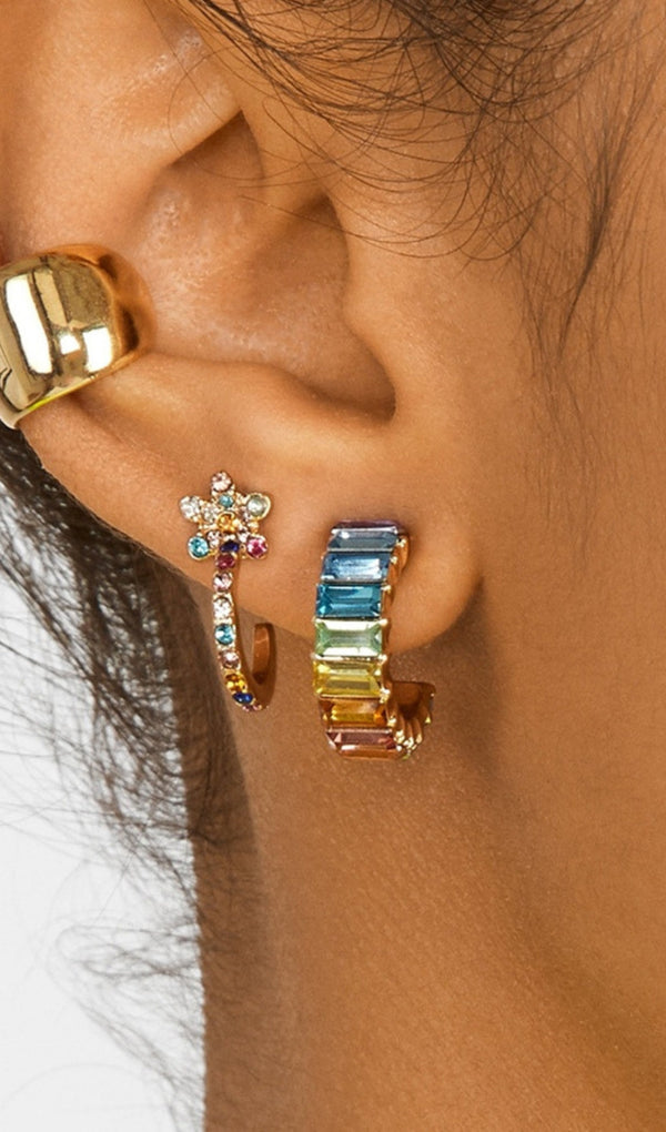 OTTILIE RING CRYSTAL EARRINGS IN MULTICOLOR