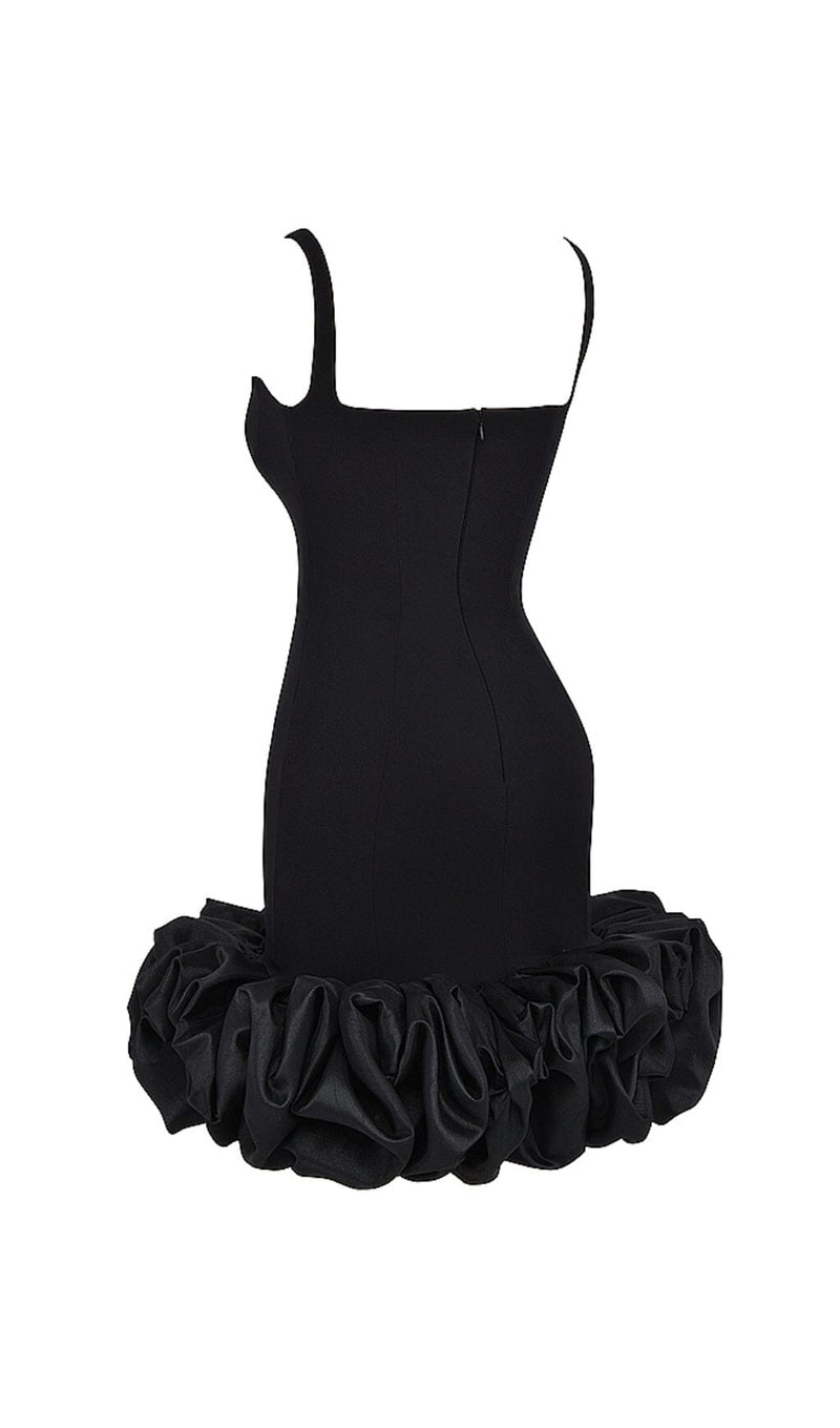 BLACK RUFFLE HEM DRESS styleofcb 