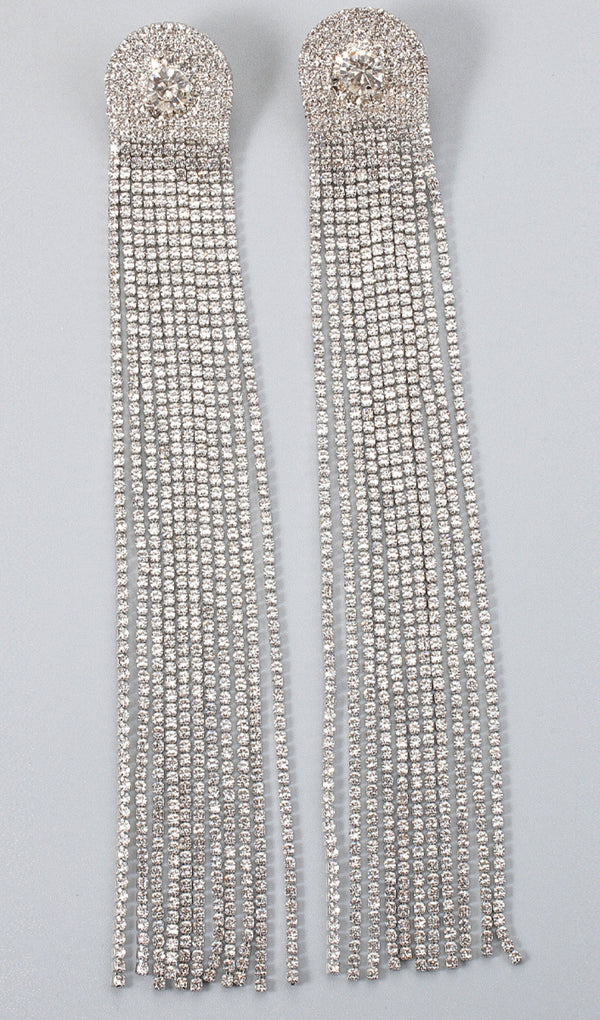 NOLA MULTI DIAMANTE TASSEL EARRINGS IN SILVER