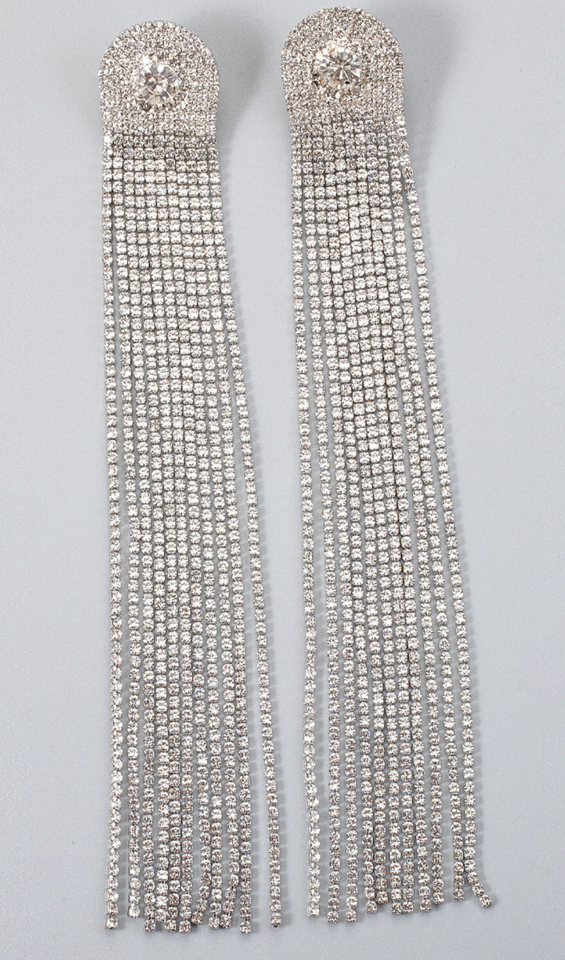 NOLA MULTI DIAMANTE TASSEL EARRINGS IN SILVER