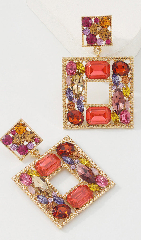 GEM DOOR KNOCKER STATEMENT EARRINGS