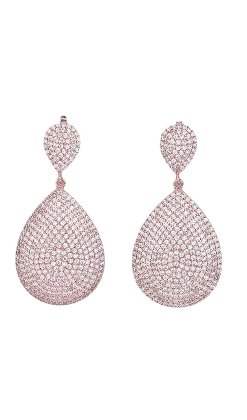 GOLD DIAMANTE STATEMENT TEARDROP EARRINGS JEWELLERY styleofcb 