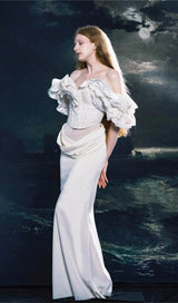 PUFF CORSET TOP IN WHITE DRESS STYLE OF CB 