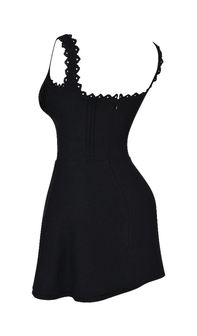 PIN TUCK MINI DRESS IN BLACK DREESES styleofcb 