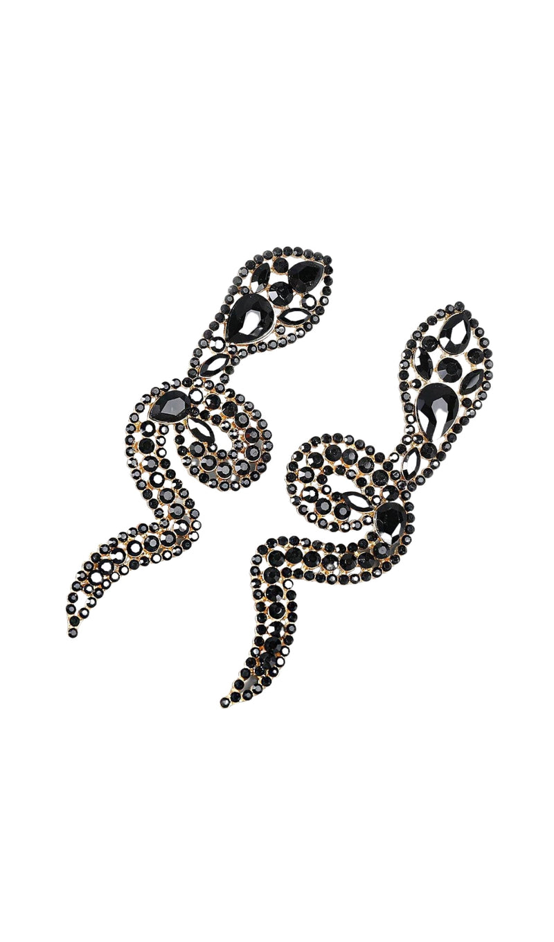 SONIA DIAMANTE SNAKE EARRINGS IN BLACK