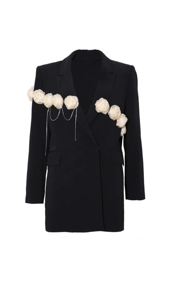 FLOWERS CHAIN BLACK BLAZER