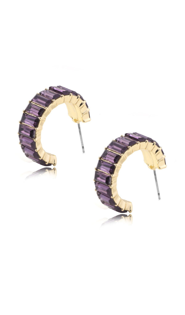 OTTILIE RING CRYSTAL EARRINGS IN PURPLE