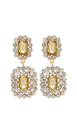 HUNTER RHINESTONE GEM DROP EARRINGS IN CHAMPAGNE