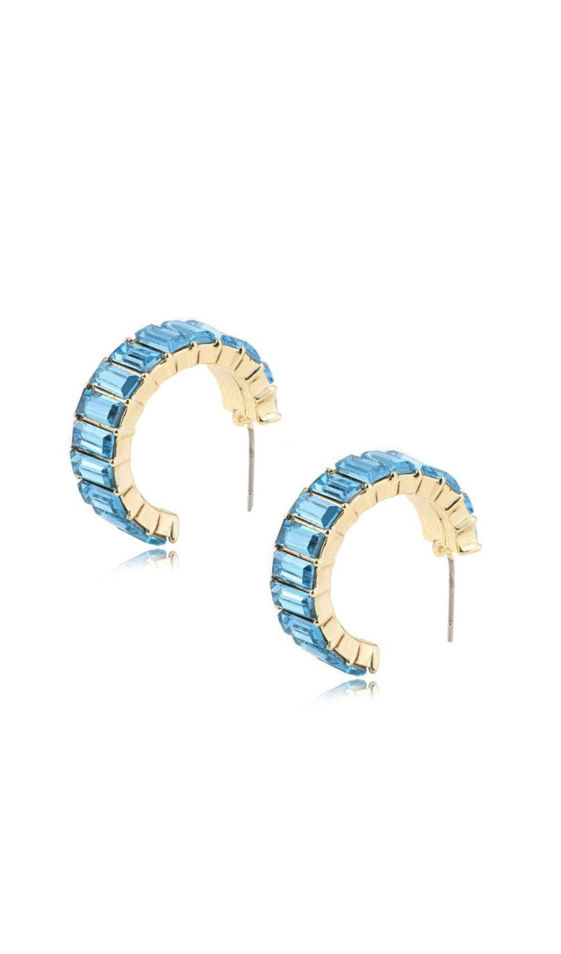 OTTILIE RING CRYSTAL EARRINGS IN BLUE