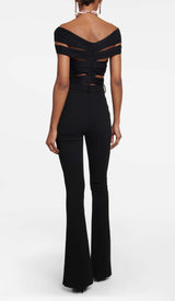 3D FLOWER-EMBELLISHED JUMPSUIT IN BLACK styleofcb 