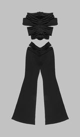 3D FLOWER-EMBELLISHED JUMPSUIT IN BLACK styleofcb 