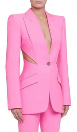 CUTOUT BLAZER SUIT IN PINK