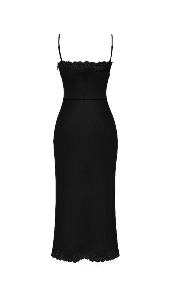 BLACK SATIN SLIP DRESS styleofcb 