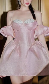 HEAVY BEAD PRINCESS DRESS IN PINK