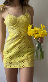 BOHEMIAN STRAPPY MINI DRESS IN LEMON DRESS STYLE OF CB 