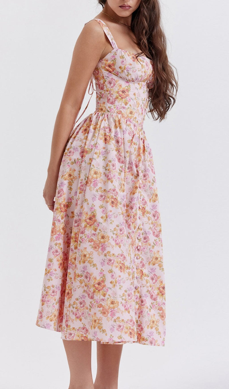 PINK PRINT MIDI SUNDRESS styleofcb 