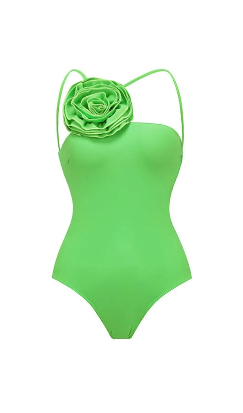 COSTUME DA BAGNO INTERO SENZA SCHIENA CON DECORAZIONE FIORE