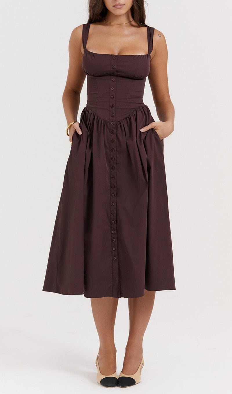 RICH BROWN MIDI SUNDRESS styleofcb 