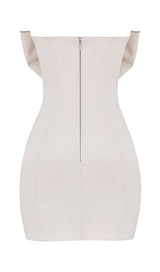 IVORY SATIN CRYSTAL EMBELLISHED BOW DRESS