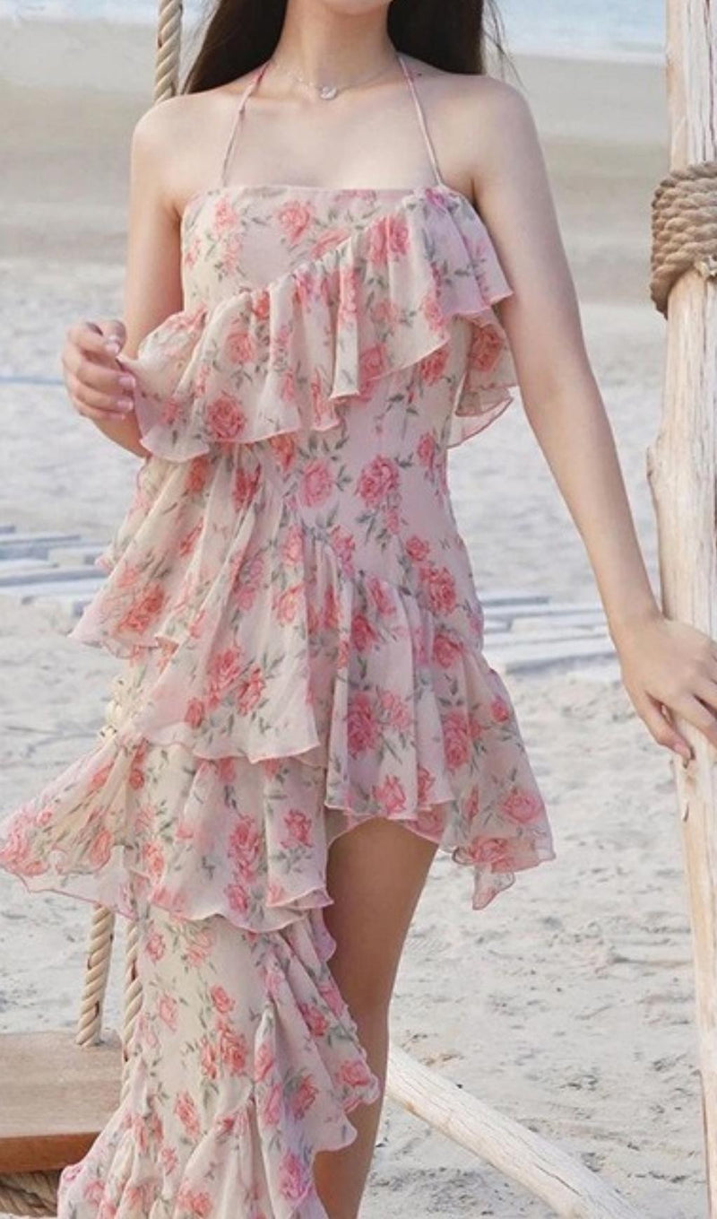 SLEEVELESS JACQUARD MINI DRESS IN PINK Dresses styleofcb 