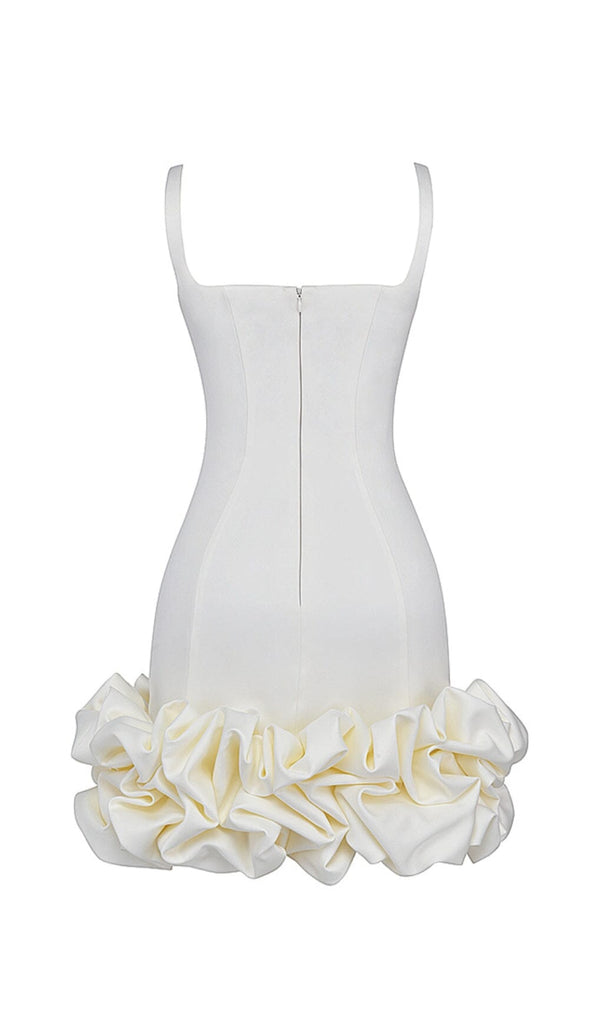 IVORY RUFFLE HEM DRESS styleofcb 