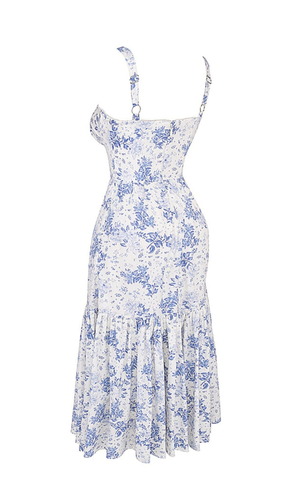 BLUE PRINT MIDI SUNDRESS styleofcb 