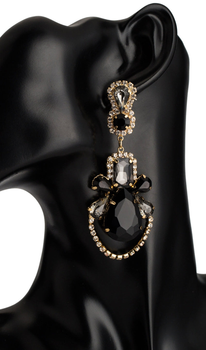 ISADOR GEM DROP EARRINGS IN BLACK