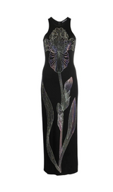 CRYSTAL EMBELLISHED SHEATH MAXI DRESS