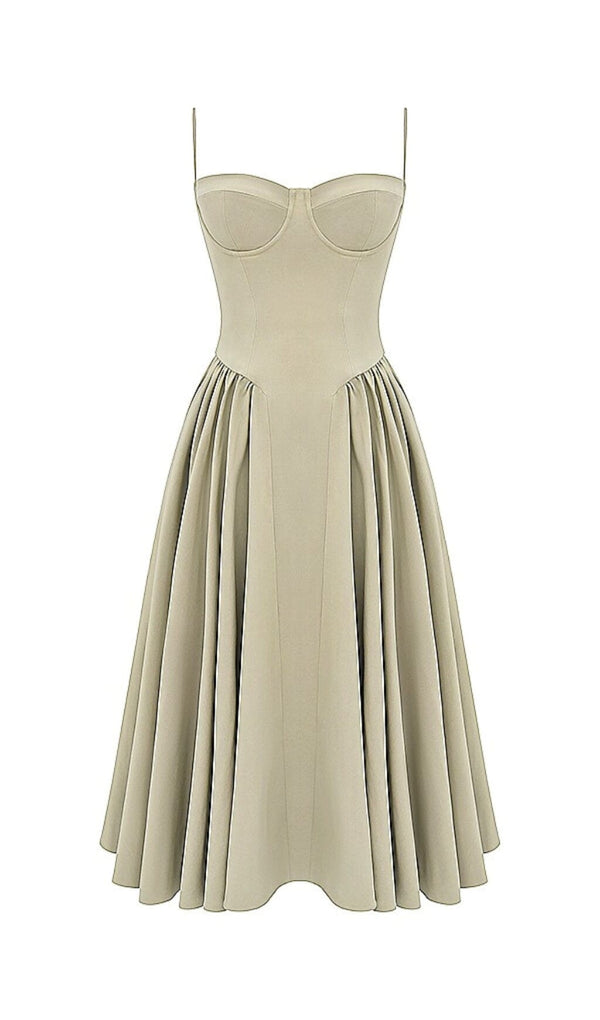 TAUPE BELTED SUNDRESS