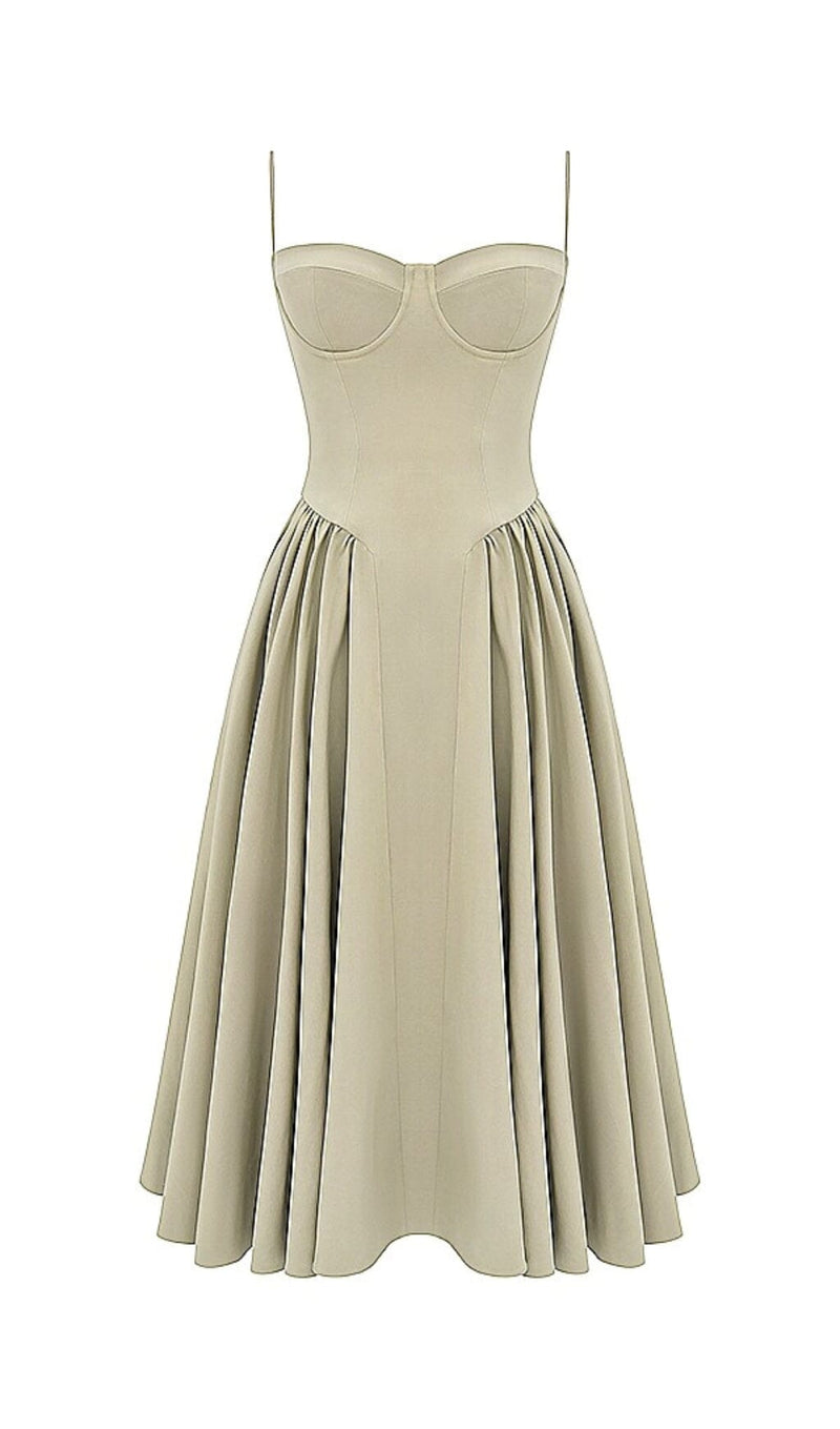 TAUPE BELTED SUNDRESS