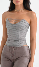 SMOKE LACE UP CORSET