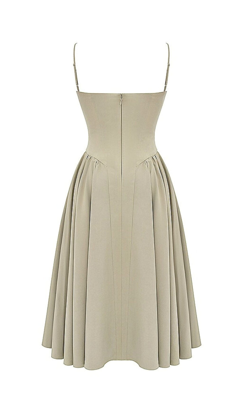 TAUPE BELTED SUNDRESS