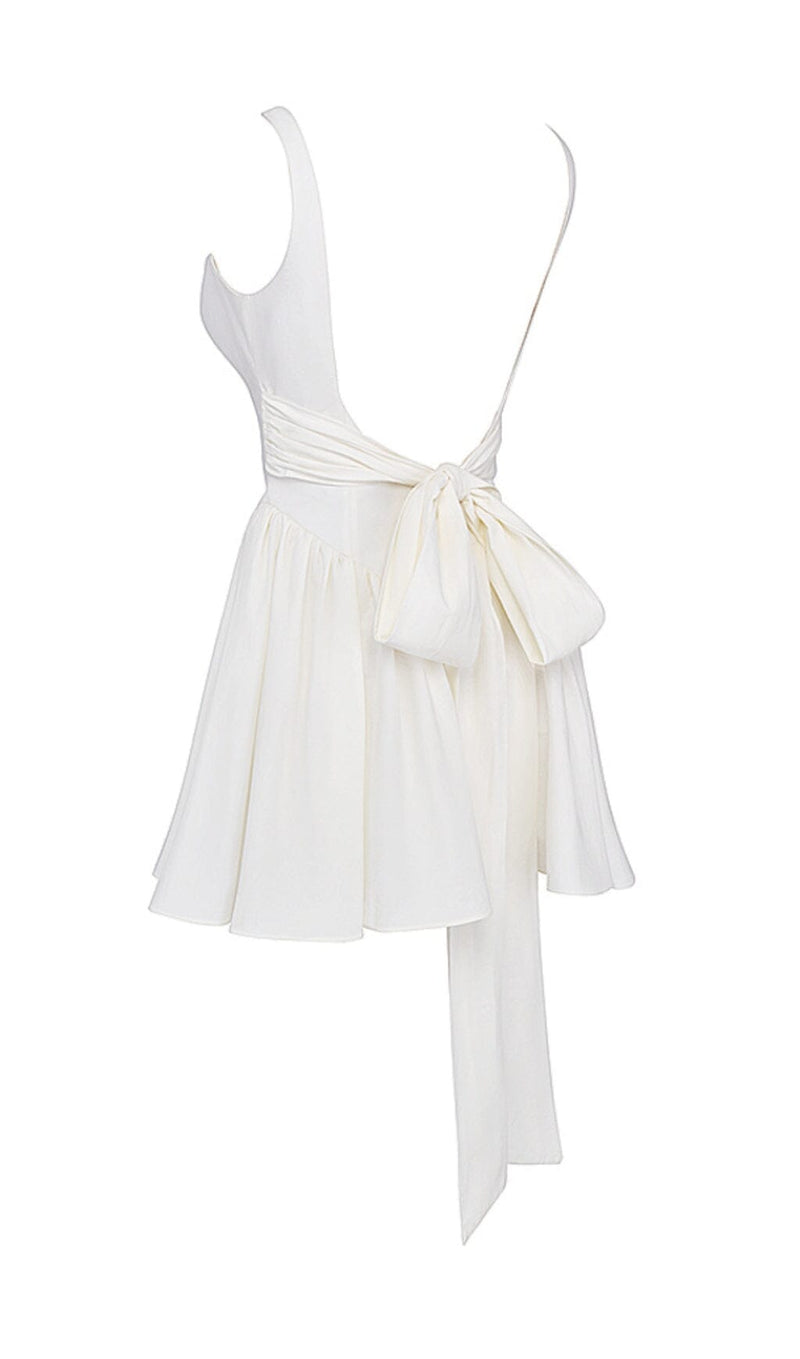 IVORY BOW MINI DRESS