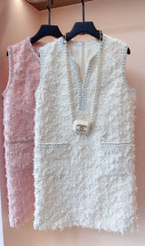 SLEEVELESS VEST DRESS IN PINK