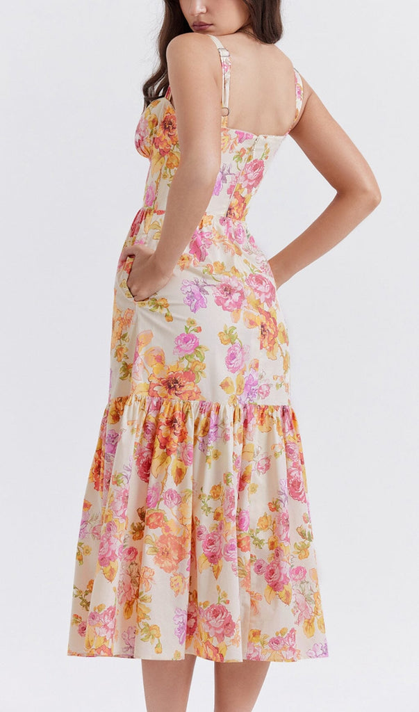 IVORY FLORAL MIDI SUNDRESS styleofcb 