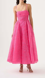 ASYMMETRICALLY GATHERED MAXI DRESS IN ORGANZA DRESS STYLE OF CB 