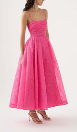 ASYMMETRICALLY GATHERED MAXI DRESS IN ORGANZA DRESS STYLE OF CB 