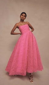 ASYMMETRICALLY GATHERED MAXI DRESS IN ORGANZA DRESS STYLE OF CB 