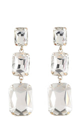 ALCOTT WHITE CRYSTAL GEM DRAP EARRINGS