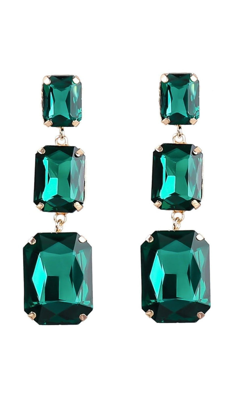 ALCOTT GREEN CRYSTAL GEM DRAP EARRINGS