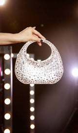 CLEAR EMBELLISHED BAG IN WHITE Bags styleofcb 