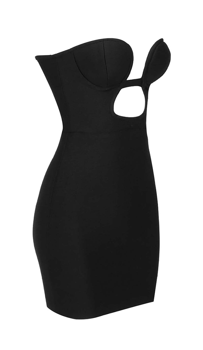 BANDEAU BANDAGE MINI DRESS IN BLACK DRESS STYLE OF CB 