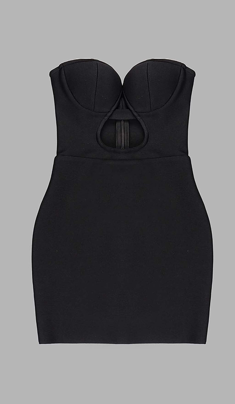 BANDEAU BANDAGE MINI DRESS IN BLACK DRESS STYLE OF CB 