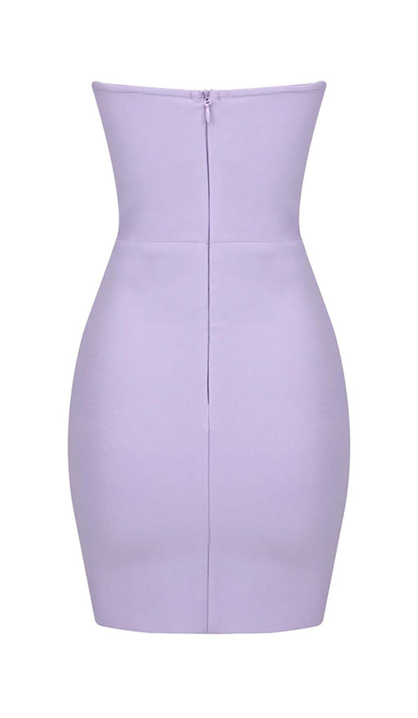 BANDEAU BANDAGE MINI DRESS IN LILAC DRESS STYLE OF CB 