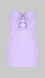 BANDEAU BANDAGE MINI DRESS IN LILAC DRESS STYLE OF CB 