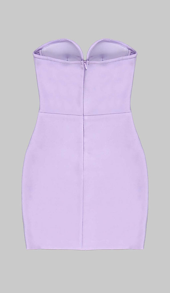 BANDEAU BANDAGE MINI DRESS IN LILAC DRESS STYLE OF CB 