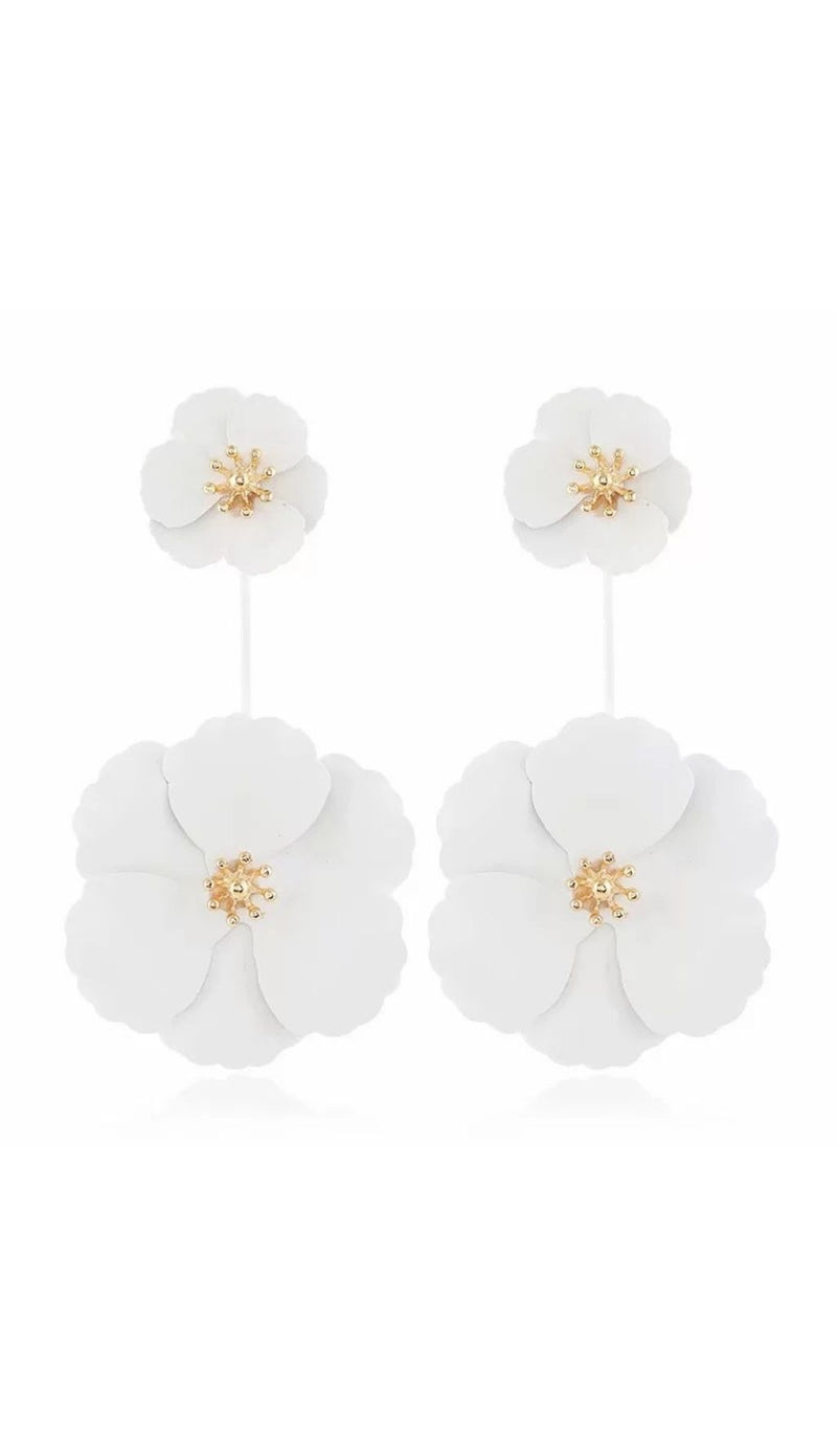 BOHEMIAN ALLOY FLOWER LONG EARRINGS